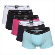 BOSS 5P Jersey Quality Cotton Mix Solid Cotton Trunks Weiß/Blau Baumwo...