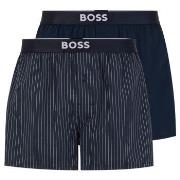 BOSS 2P Patterned Cotton Boxer Shorts EW Weiß/Marine Baumwolle Medium ...