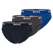 BOSS 3P Power Brief Grau/Blau Baumwolle Small Herren