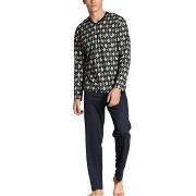 Calida Relax Streamline V-Neck Pyjama Grün Baumwolle Small Herren