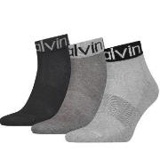 Calvin Klein 3P Quarter Logo Welt Socks Grau One Size Herren