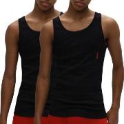 HUGO 2P Twin Tank Top Schwarz Baumwolle Small Herren