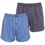 Jockey 2P Woven Boxer Shorts Blau/Grau Baumwolle Small Herren
