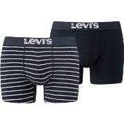 Levis 2P Base Stripe Boxer Weiß/Marine Baumwolle Small Herren