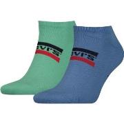 Levis 2P Sportswear Logo Low Cut Sock Blau/Grün Gr 43/46
