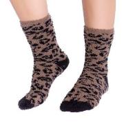 PJ Salvage Fun Print Cozy Socks Leopard Polyester One Size