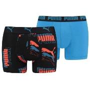 Puma 2P Logo Print Boxer Blau/Rot Baumwolle Medium Herren