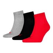 Puma 3P Quarter Socks Rot/Grau Gr 39/42