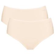 Sloggi 2P Go High Waist Brief Puder Baumwolle Small Damen