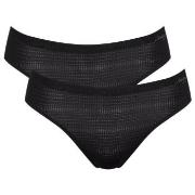 Sloggi 6P ZERO Motion Ultra High Leg Brief Schwarz Polyester Small Dam...