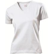 Stedman Classic V-Neck Women T-shirt Weiß Baumwolle Small Damen