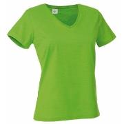 Stedman Classic V-Neck Women T-shirt Hellgrün Baumwolle Small Damen