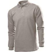 Stedman Polo Long Sleeve Men Grau Baumwolle Small Herren