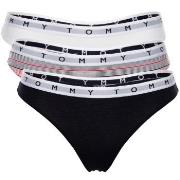 Tommy Hilfiger 3P Essentials Thong Weiß/Marine Baumwolle Small Damen