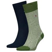 Tommy Hilfiger 2P Men Herringbone Sock Blau/Grün Gr 39/42 Herren