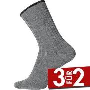 Egtved Wool No Elastic Rib Socks Stahlgrau Gr 45/48