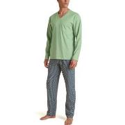 Calida Relax Imprint 3 Pyjamas Grün gemustert Baumwolle Medium Herren