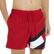 Tommy Hilfiger Badehosen Solid Flag Swim Shorts Rot Nylon Small Herren