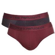 Armani Cotton Stretch Print Briefs 2P Rot Muster Baumwolle Small Herre...