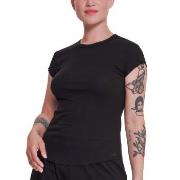 Sloggi GO Ribbed T Shirt Schwarz Baumwolle Small Damen