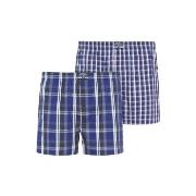 Jockey 2P Woven Boxer Shorts Marine kariert Baumwolle Small Herren