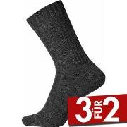 Egtved Wool Ribbed Sock Dunkelgrau Gr 45/48