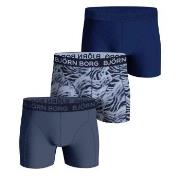 Björn Borg 3P Cotton Stretch Boxer 1721 Blau Muster Baumwolle Large He...