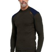 Dovre Folded Collar Baselayer Armeegrün Wolle Small Herren