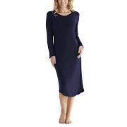 Damella Bamboo Plain Long Sleeve Nightdress Marine Bambus Small Damen