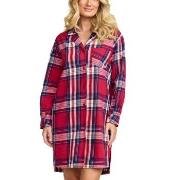 Damella Flannel Nightshirt Rot Muster Baumwolle Medium Damen