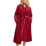 Damella Jaquard Fleece Dressing Gown Rot Polyester Small Damen