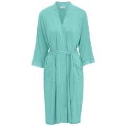 Damella Viscose Plain Lace Robe Aqua Viskose Small Damen