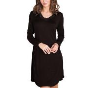 Lady Avenue Silk Jersey Nightgown With Long Sleeve Schwarz Seide Small...