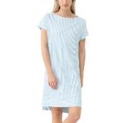 Mey Elva Nightshirt Weiß/Blau Baumwolle 38 Damen