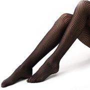 Oroblu Strumpfhosen Waves Tights 20 Schwarz gemustert Polyamid Small D...