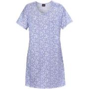 Trofe Sweet Flower Woman Dress Blau Muster Baumwolle Small Damen