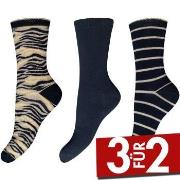 Decoy 3P Cotton Socks Schwarz/Gelb Strl 37/41 Damen