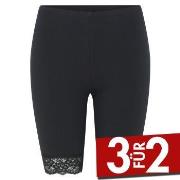 Decoy Mid-length Capri Leggings With Lace Schwarz Ökologische Baumwoll...