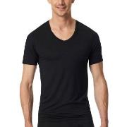 Schiesser Premium Modal V-neck Shirt Schwarz Small Herren