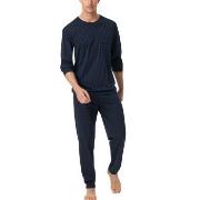 Schiesser Comfort Essentials Long Plus Pyjamas Dunkelblau Baumwolle 4X...