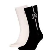 Tommy Hilfiger 2P Monogram Sock Schwarz/Weiß Gr 39/42 Herren