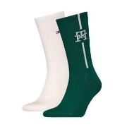 Tommy Hilfiger 2P Monogram Sock Grun/Weiss Gr 39/42 Herren