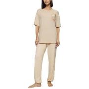 Triumph Endless Comfort Long Sleeve Pyjama Crème 38 Damen