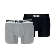 Puma 2P Everyday Placed Logo Boxer Schwarz/Grau Baumwolle Small Herren