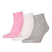 Puma 3P Quarter Socks Rosa/Grau Gr 39/42