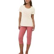 Triumph PK 02 Capri Pyjama Set Rosa/Beige Baumwolle 38 Damen