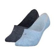 Calvin Klein 2P Women Low Cut Footie Socks Blau/Grau Gr 39/42 Damen