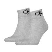 Calvin Klein 2P Monogram Quarter Socks Grau Gr 39/42 Herren