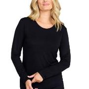 Damella Bamboo Long Sleeve Top Schwarz Bambus Small Damen