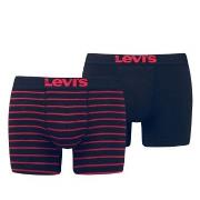 Levis 2P Base Stripe Boxer Schwarz/Rot Baumwolle Small Herren